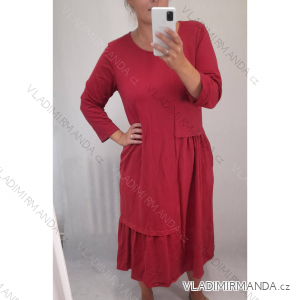 Šaty 3/4 rukáv dámské nadrozměr (XL/2XL ONE SIZE) ITALSKá MODA IMS21305/DR