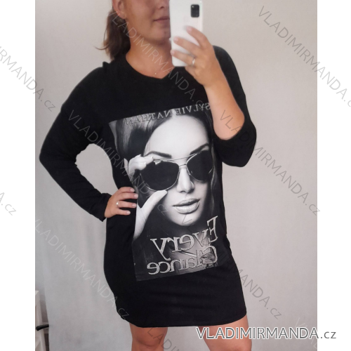 Dress / T-shirt oversize leisure long sleeve women's oversized (XL / 2XL ONE SIZE) ITALIAN FASHION IM721309