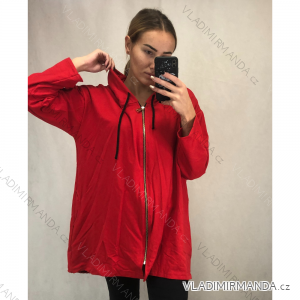 Mikina na zip s kapucí dlouhý rukáv dámská (2XL/3XL ONE SIZE) ITALSKá MóDA IM4211824