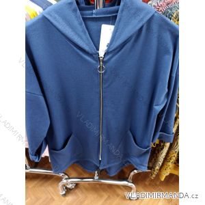 Mikina na zip s kapucí dámská (S/M ONE SIZE) ITALSKÁ MÓDA IMP21268