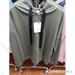 Mikina s kapucí dámská (S/M ONE SIZE) ITALSKÁ MÓDA IMP21269