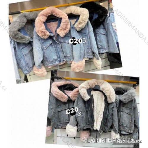 Bunda s kapucí dlouhý rukáv dámská (S-2XL) ITALSKÁ MÓDA HKW21205