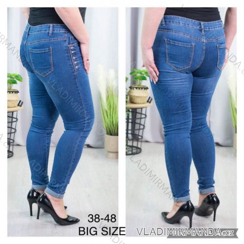 Rifle jeans dlouhé dámské nadrozměr (38-48) JEANS JAW21266