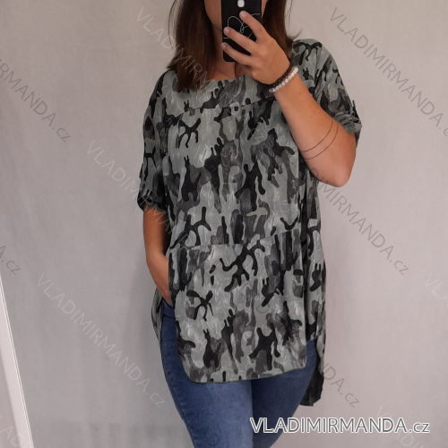 Tunic Long Sleeve Women's Oversized Camouflage (3XL / 4XL ONE SIZE) ITALIAN FASHION IMWQ2191215a