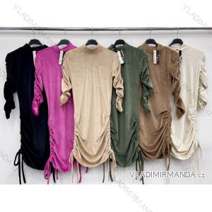 Šaty elegantní dlouhý rukáv dámské (S/M ONE SIZE) ITALSKÁ MÓDA IMWM217234