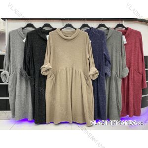 Women's Knitted Long Sleeve Dress (S / M ONE SIZE) ITALIAN FASHION IMWE217258