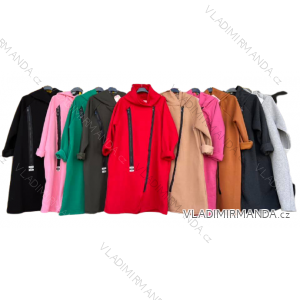 Fleece coat long sleeve zipper hooded women's oversized (XL / 2XLONE SIZE) ITALIAN FASHION IMD211123