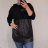 Women's oversize hooded long sleeve hooded leatherette (XL / 2XL ONE SIZE) ITALIAN FASHION IMW21047