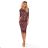 353-1 Fitted dress with a slit on the side - brown boho