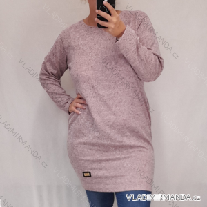 Šaty klasik teplé dlouhý rukáv dámské (2XL ONE SIZE) ITALSKÁ MÓDA IM321534/DR