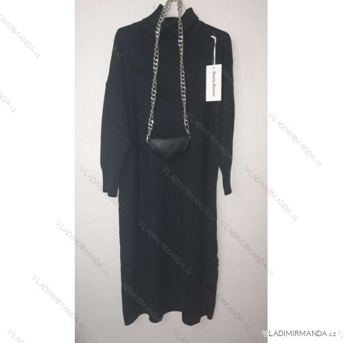 Summer dress 3/4 long sleeve women (uni S/M) ITALIAN FASHION IMT21CD96779 black S / M