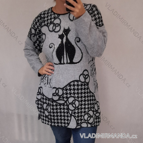 Tunic long sleeve women's oversized (2X / 3XL ONE SIZE) TURKISH FASHION TMFS21001