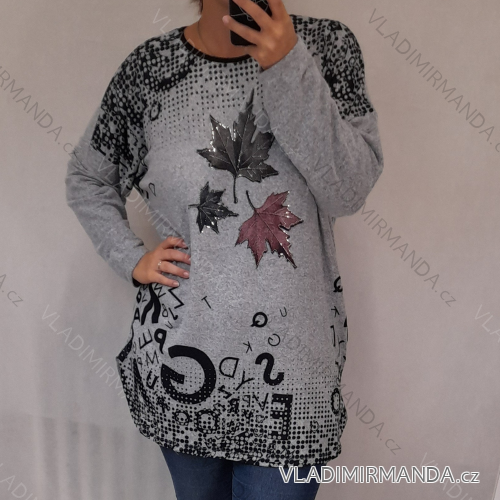 Tunika dlouhý rukáv dámská nadrozměr (2X/3XL ONE SIZE) TURECKÁ MÓDA TMFS21002