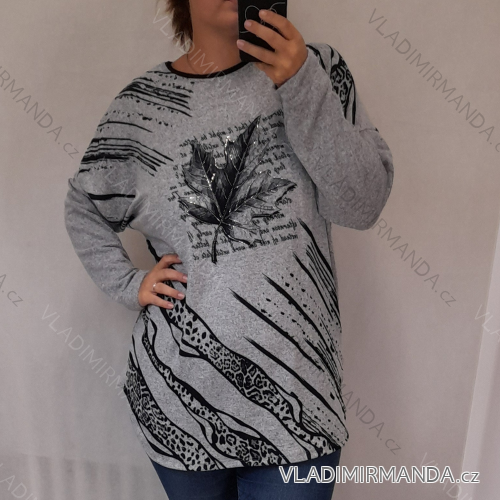 Tunika dlouhý rukáv dámská nadrozměr (2X/3XL ONE SIZE) TURECKÁ MÓDA TMFS21003