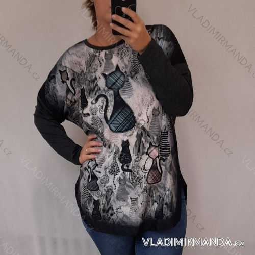 Tunika dlouhý rukáv dámská nadrozměr (2X/3XL ONE SIZE) TURECKÁ MÓDA TMFS21009