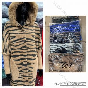 Kabát zimní dlouhý rukáv dámský zebra (S/M ONE SIZE) ITALSKÁ MÓDA IMWB21B28025