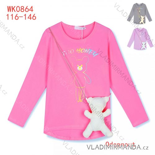 T-shirt with long sleeves teen girls (116-146) KUGO ML7225