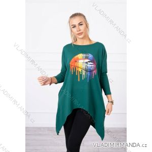 Tunika dlouhý rukáv dámská nadrozměrná (2XL/3XL ONE SIZE) ITALSKÁ MÓDA KSI-9006/DR