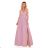 362-3 JUSTINE Long dress with a neckline and a tie - dirty pink