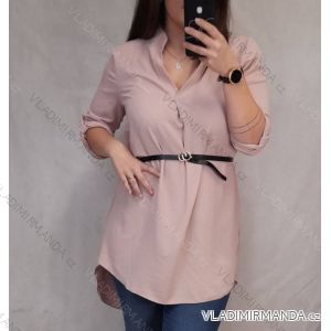 Šaty elegantní s páskem douhý rukáv (L/XL ONE SIZE) ITALSKá MODA IMM21u3297