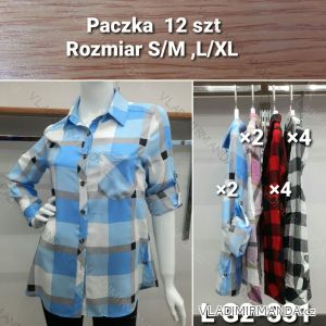 Košile dlouhý rukáv dámská (S/M, L/XL ONE SIZE) POLSKÁ MÓDA MTN22G2-331