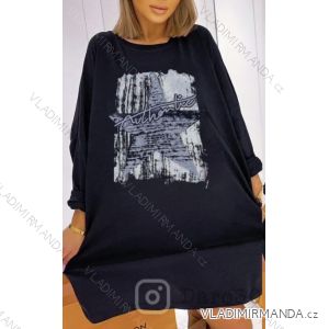 Šaty oversize volnočasové dlouhý rukáv dámské (L/XL ONE SIZE) ITALSKÁ MÓDA IMWA22492