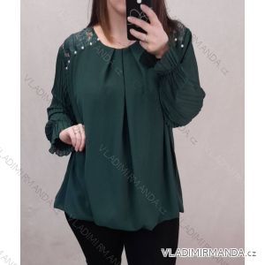 Tunika/halenka dlouhý rukáv dámská nadrozměr  (3XL/4XL ONE SIZE) ITALSKÁ MÓDA IMWQ21216