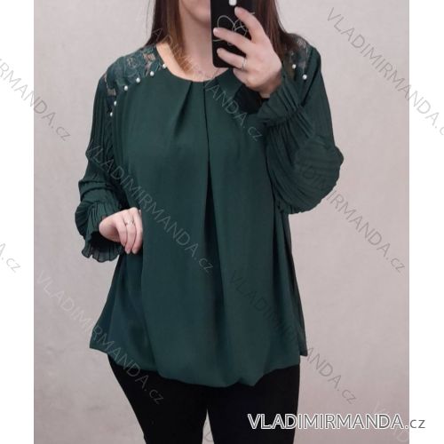 Tunika/halenka dlouhý rukáv dámská nadrozměr  (3XL/4XL ONE SIZE) ITALSKÁ MÓDA IMWQ21216