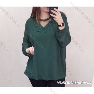 Tunika/halenka dlouhý rukáv dámská nadrozměr  (3XL/4XL ONE SIZE) ITALSKÁ MÓDA IMWQ21218