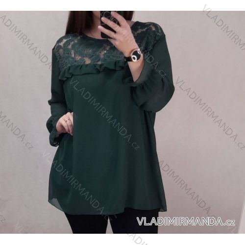 Tunika/halenka dlouhý rukáv dámská nadrozměr  (3XL/4XL ONE SIZE) ITALSKÁ MÓDA IMWQ21224