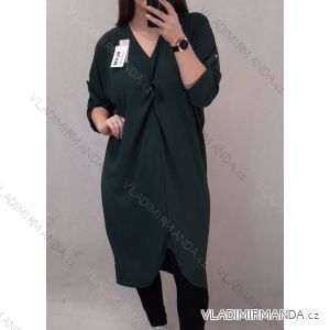 Šaty oversize maxi dlouhý rukáv dámské (2XL/3XL ONE SIZE) ITALSKá MóDA IMWD2120148