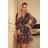 364-2 LAUREN Chiffon dress with a neckline and frills - leopard print