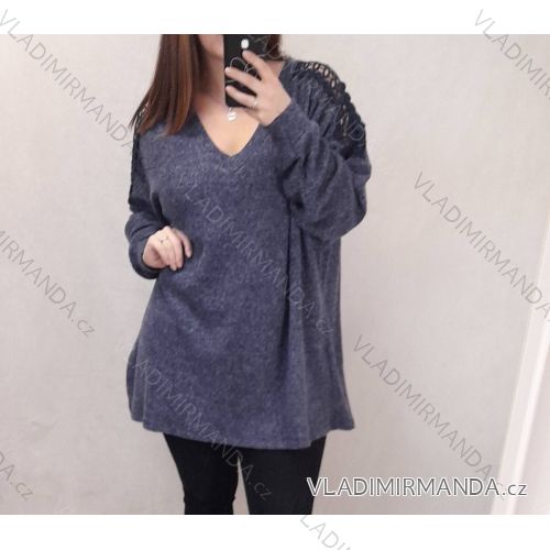 Tunika teplá dlouhý rukáv dámská nadrozměr (3XL/4XL ONE SIZE) ITALSKÁ MÓDA IMWQ21155