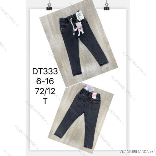 Jeans with bib children adolescent girls (4-12 years) SAD SAD20DT175