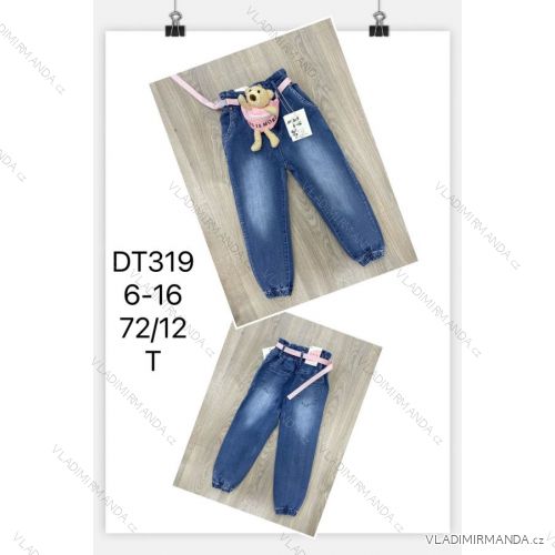 Jeans with bib children adolescent girls (4-12 years) SAD SAD20DT175