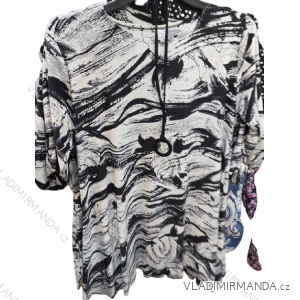 Šaty/tunika s přívěskem 3/4 rukáv dámská (L-4XL) POLSKÁ MODA PME22019