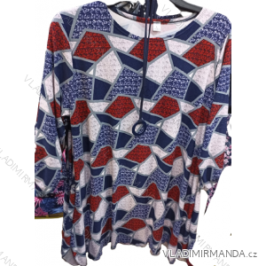 Šaty/tunika s přívěskem 3/4 rukáv dámská (L-4XL) POLSKÁ MODA PME22020