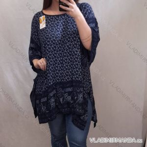 Tunika oversize krátký rukáv dámská nadrozměr (2XL/3XL ONE SIZE) ITALSKÁ MÓDA IMB22052