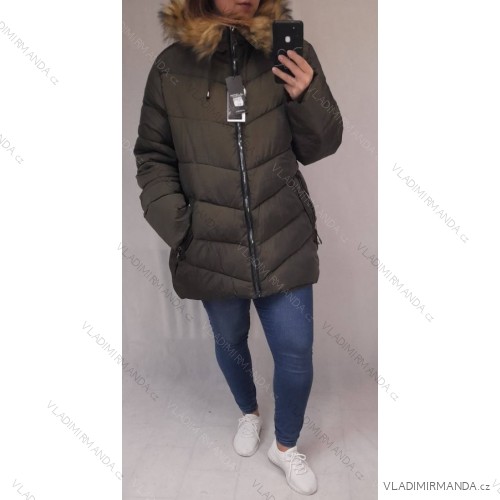 Women's oversized winter jacket (5XL-9XL) POLISH FASHION HKW21964 <p>khaki</p> 3XL-7XL