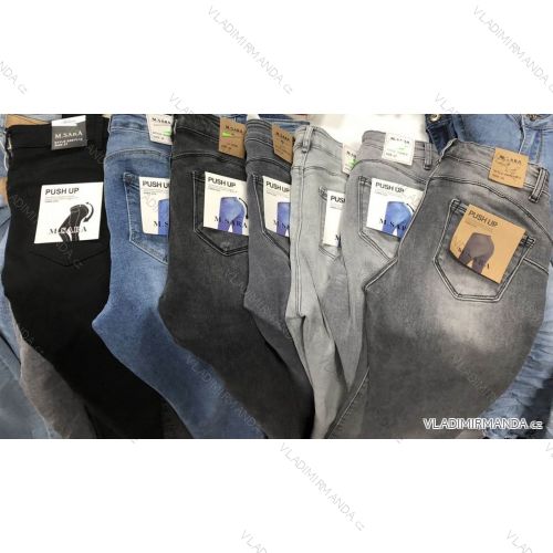 Rifle jeans dlouhé push-up dámské nadrozměrné (29-38) M.SARA MA120MS2020 Černá 30