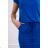 Viscose dress tied at the waist with short sleeves, cornflower blue