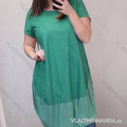 Šaty krátký rukáv dámské nadrozměr (XL/2XL ONE SIZE) ITALSKÁ MODA IMC22222