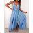Long summer satin dress with straps women with belt (UNI S / M) ITALIAN FASHION IMM22INFINITE