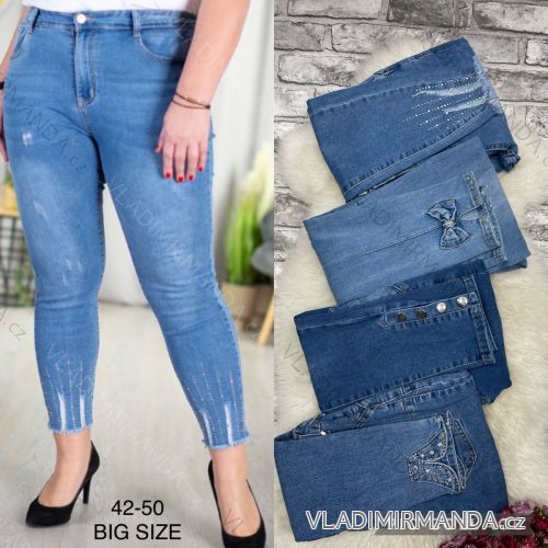 Rifle jeans dlouhé dámské nadrozměr (42-50) JEANS JAW22BK253