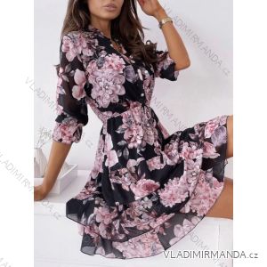 Women's Chiffon Elegant Shirt Long Sleeve Dress (S / M ONE SIZE) ITALIAN FASHION IMWG221569