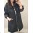 Coat Women's Long Jacket (S / M / L ONE SIZE) ITALIAN FASHION IMC21697 2XL/3XL Black