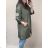 Coat Women's Long Jacket (S / M / L ONE SIZE) ITALIAN FASHION IMC21697 2XL/3XL Black