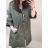 Coat Women's Long Jacket (S / M / L ONE SIZE) ITALIAN FASHION IMC21697 2XL/3XL Black