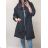 Coat Women's Long Jacket (S / M / L ONE SIZE) ITALIAN FASHION IMC21697 2XL/3XL Black