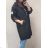 Coat Women's Long Jacket (S / M / L ONE SIZE) ITALIAN FASHION IMC21697 2XL/3XL Black